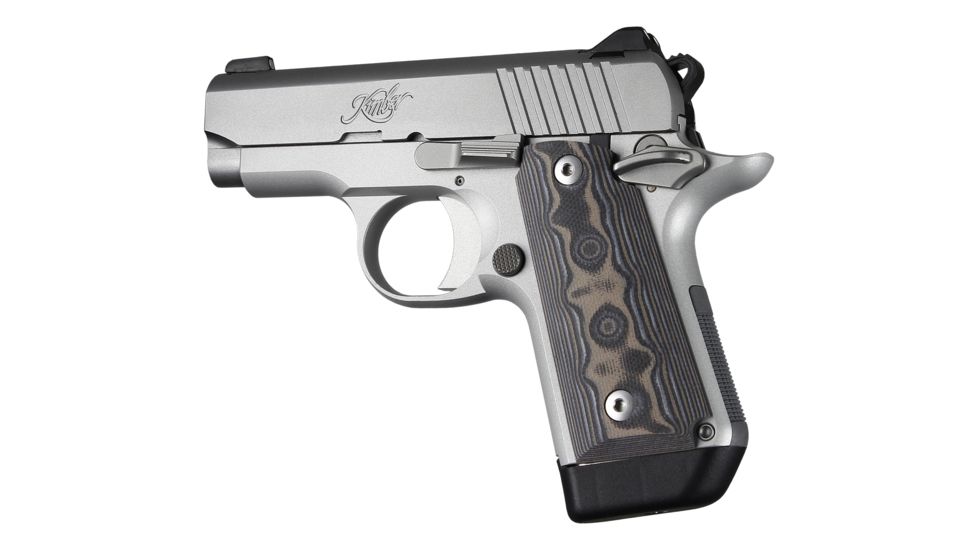 Hogue Kimber Micro .380 Ambidextrous Grip, Smooth, G10, Black/Grey, 40147