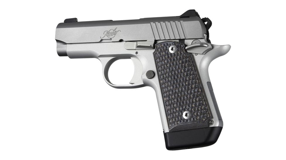 Hogue Kimber Micro 9 Ambidextrous Grip, Piranha, G10, Black/Grey, 39127