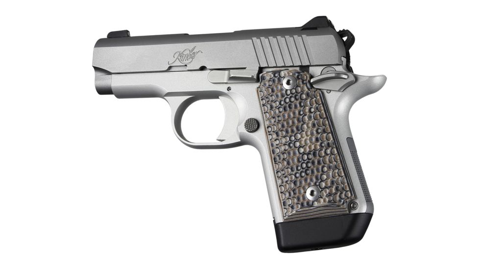 Hogue Kimber Micro 9 Ambidextrous Grip, Piranha, G10, Dark Earth, 39727