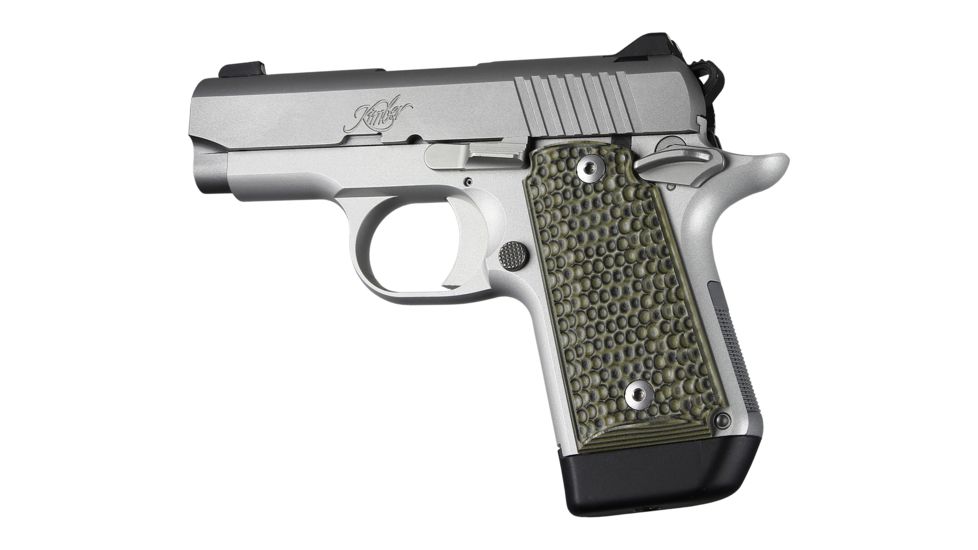 Hogue Kimber Micro 9 Ambidextrous Grip, Piranha, G10, Green Lava, 39128