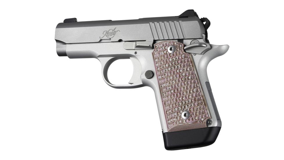 Hogue Kimber Micro 9 Ambidextrous Grip, Piranha, G10, Pink Lava, 39627