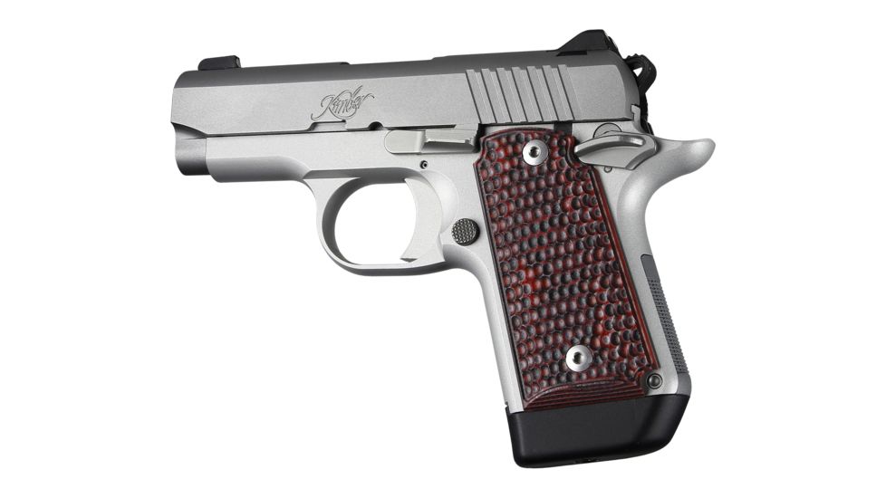 Hogue Kimber Micro 9 Ambidextrous Grip, Piranha, G10, Red Lava, 39629
