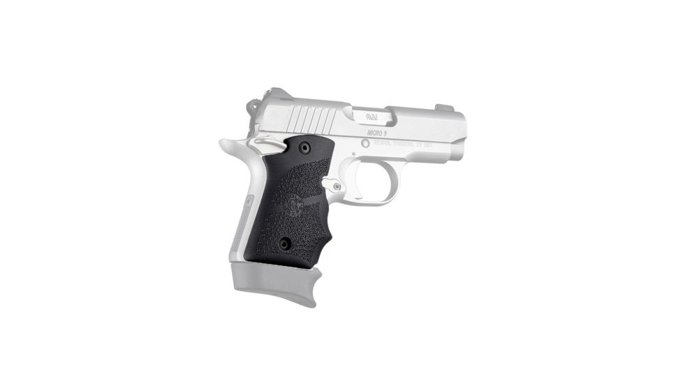 Hogue Kimber Micro 9 Ambidextrous Safety Rubber Grip with Finger Grooves, Black, 39080
