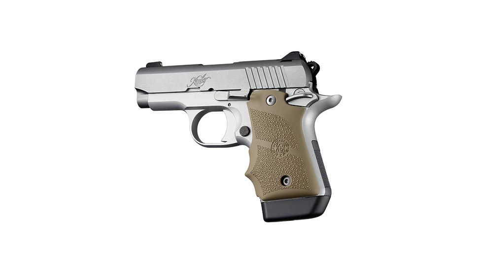 Hogue Kimber Micro 9 Ambidextrous Safety Rubber Grip with Finger Grooves, Flat Dark Earth, 39083