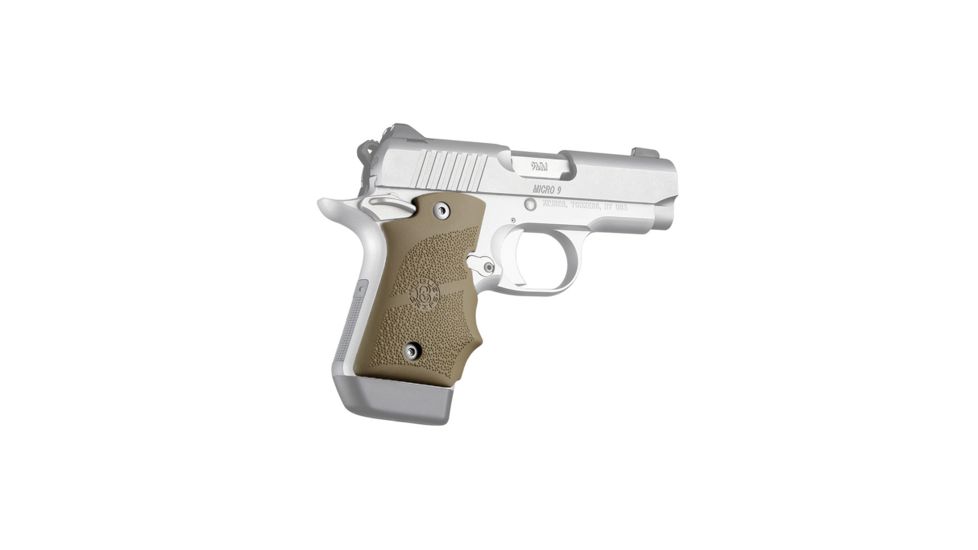 Hogue Kimber Micro 9 Ambidextrous Safety Rubber Grip with Finger Grooves, Flat Dark Earth, 39083