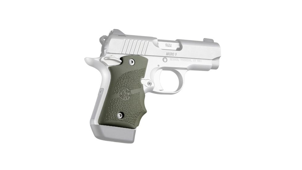 Hogue Kimber Micro 9 Ambidextrous Safety Rubber Grip with Finger Grooves, OD Green, 39081