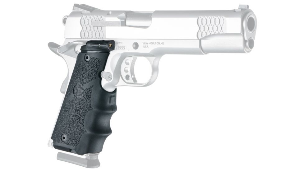 USED Hogue Laser Enhanced Grip - Govt. Model Rubber Grip with Finger Grooves Black, EDEMO2