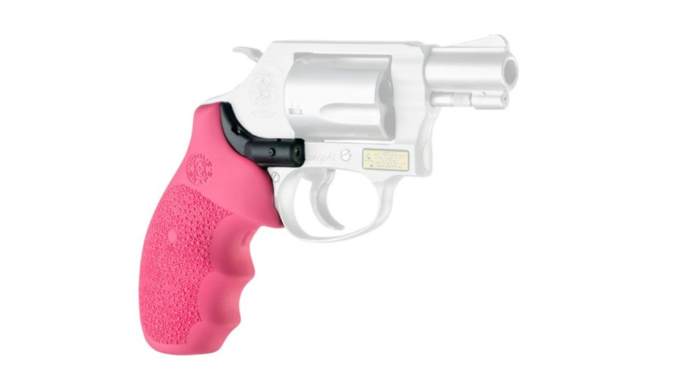 Hogue Laser Enhanced Grip, Smith and Wesson J Frame Round Butt Pink Rubber Monogrip, 60087