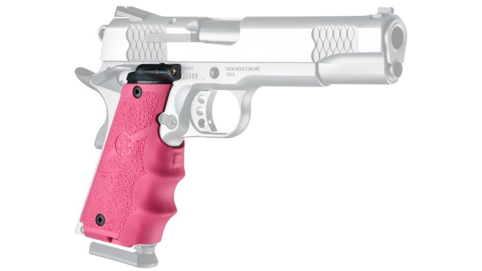 Hogue Laser Equipped Grips For 1911 Government Models Pink - Red Laser 1H-LS-45087