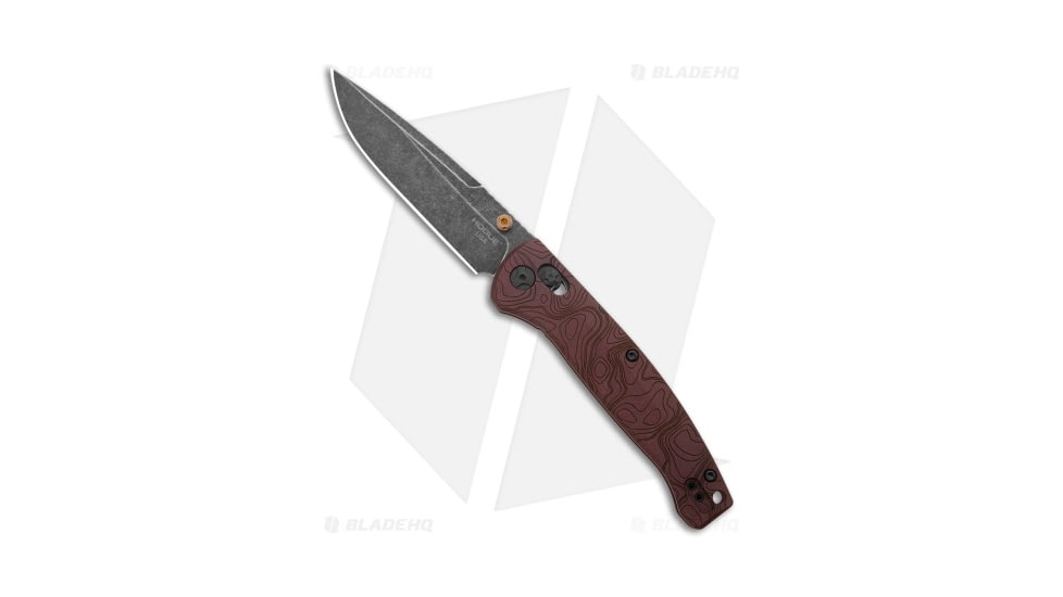 Hogue Mysto ABLE Folding Knife, 3.40in, CPM MagnaCut, Drop Point Blade, Titanium Red Handle, Black/Red, 7.80in, BHQ-215714