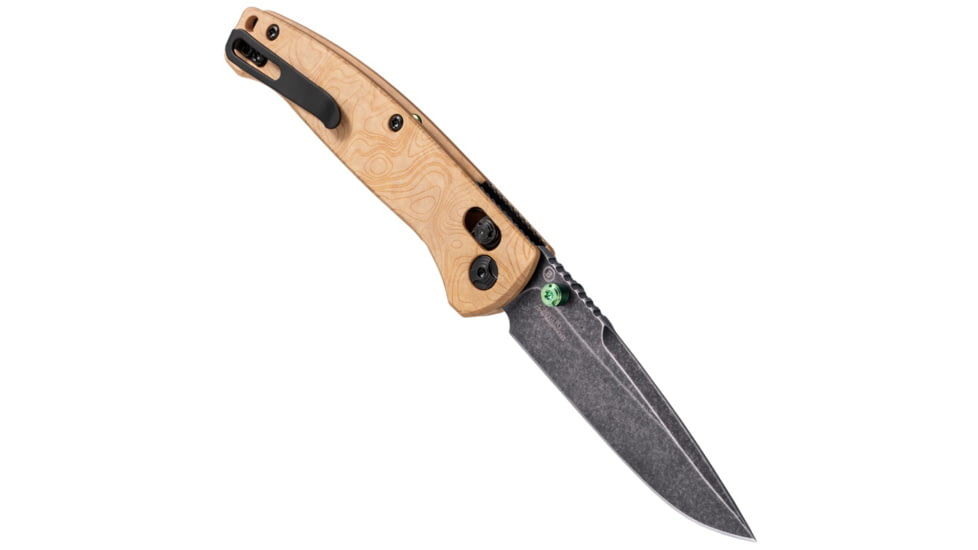 Hogue Mysto Element Folding Knife, 3.4in, CPM MagnaCut Stainless Steel, Clip Point, Richlite, Wood, Brown/Black, 24459