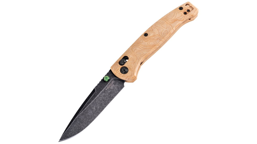 Hogue Mysto Element Folding Knife, 3.4in, CPM MagnaCut Stainless Steel, Clip Point, Richlite, Wood, Brown/Black, 24459