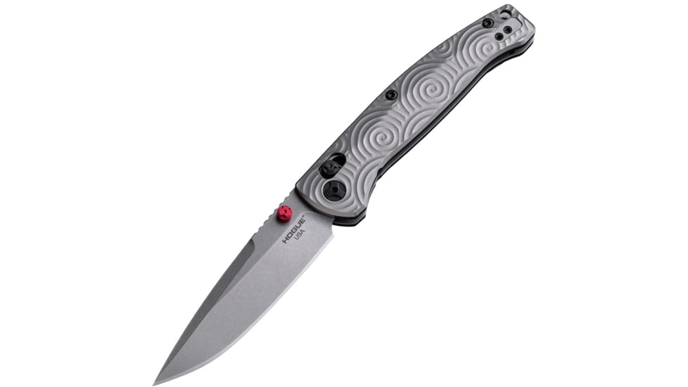 Hogue Mysto Folding Knife, 3.4in, CPM MagnaCut Stainless Steel, Clip Point, 6AL-4V Titanium Handle, 24491-LIM