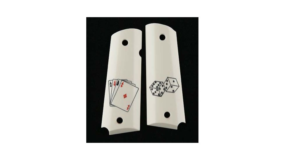 Hogue Officers Model Scrimshaw Ivory Polymer - Aces 43021