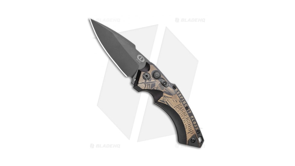Hogue Outlaw Ordnance X5 Automatic Folding Knife, 4.00in, CPM 154 Steel, Spear Point Blade, Aluminum Black Handle, Black/Black, 9.25in, BHQ-107277