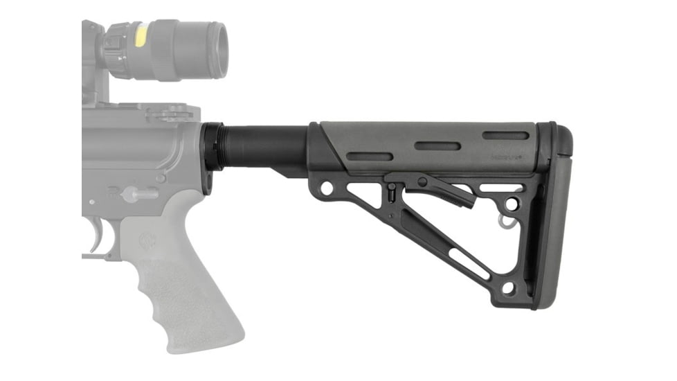 Hogue OverMolded Collapsible Buttstock Assembly, AR-15/ M16, w/ Mil-Spec Buffer Tube and Hardware, Slate Grey, Universal, 15545