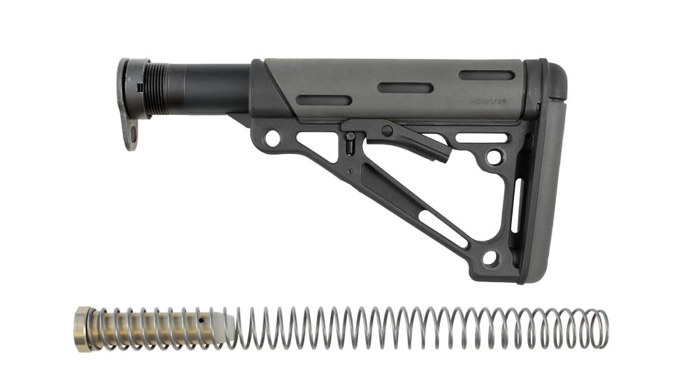 Hogue OverMolded Collapsible Buttstock Assembly, AR-15/ M16, w/ Mil-Spec Buffer Tube and Hardware, Slate Grey, Universal, 15545