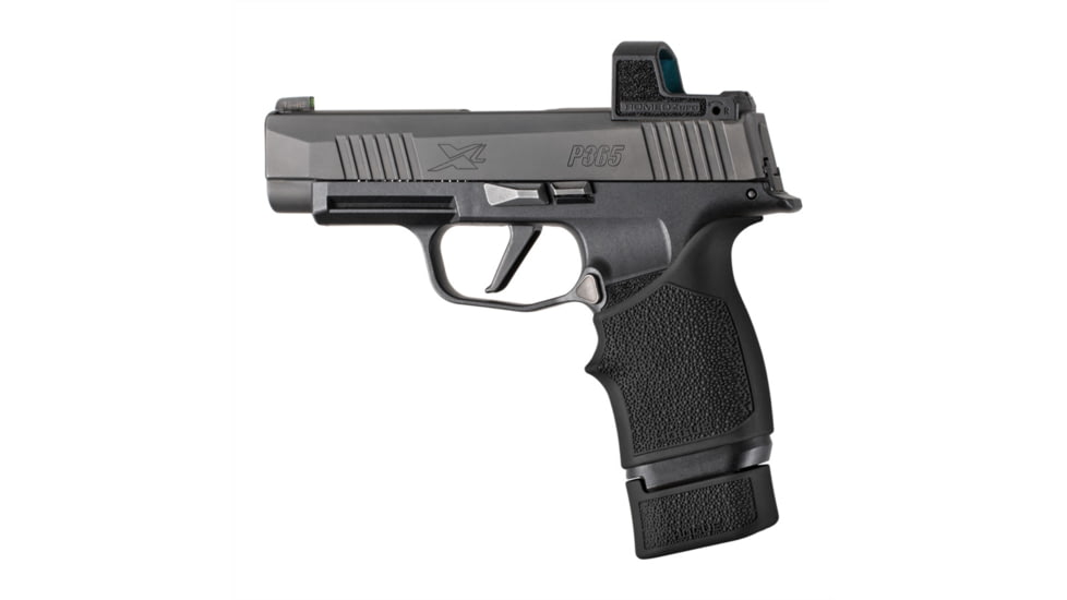 Hogue OverMolded Rubber Grip Base Pad Sig Sauer P365 XL, 15 Round, Magazine Extension, Black, 18050