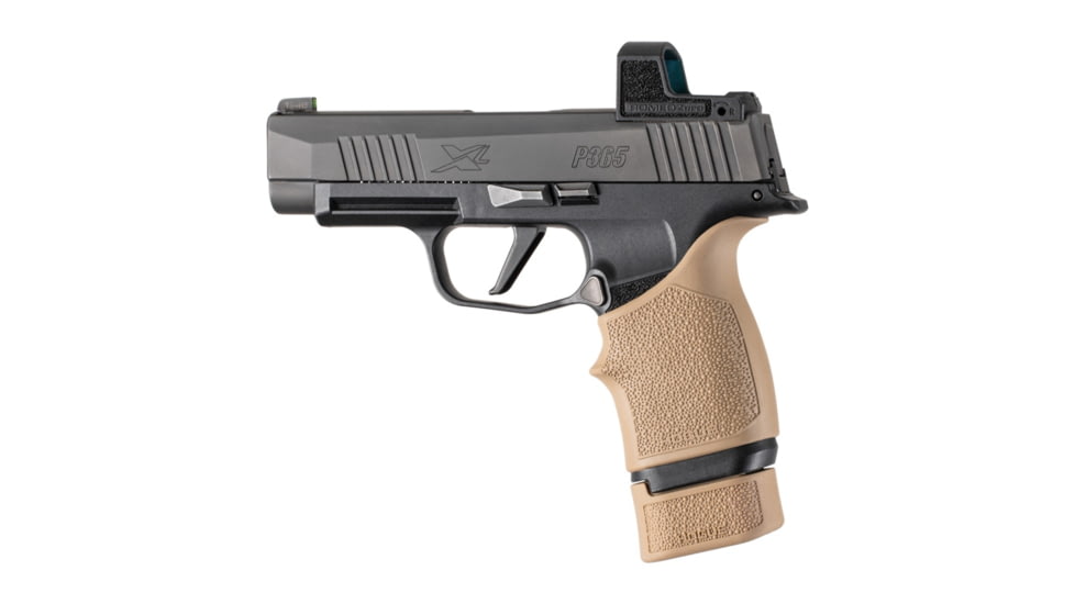 Hogue OverMolded Rubber Grip Base Pad Sig Sauer P365 XL, 15 Round, Magazine Extension, Flat Dark Earth, 18053