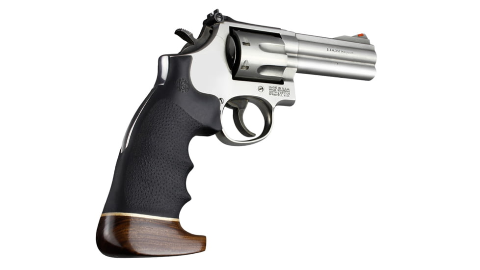 Hogue Rubber Conversion Grip - S&amp;W K or L Rd. Butt - Wood Big Butt, w/ Finger Grooves 19006
