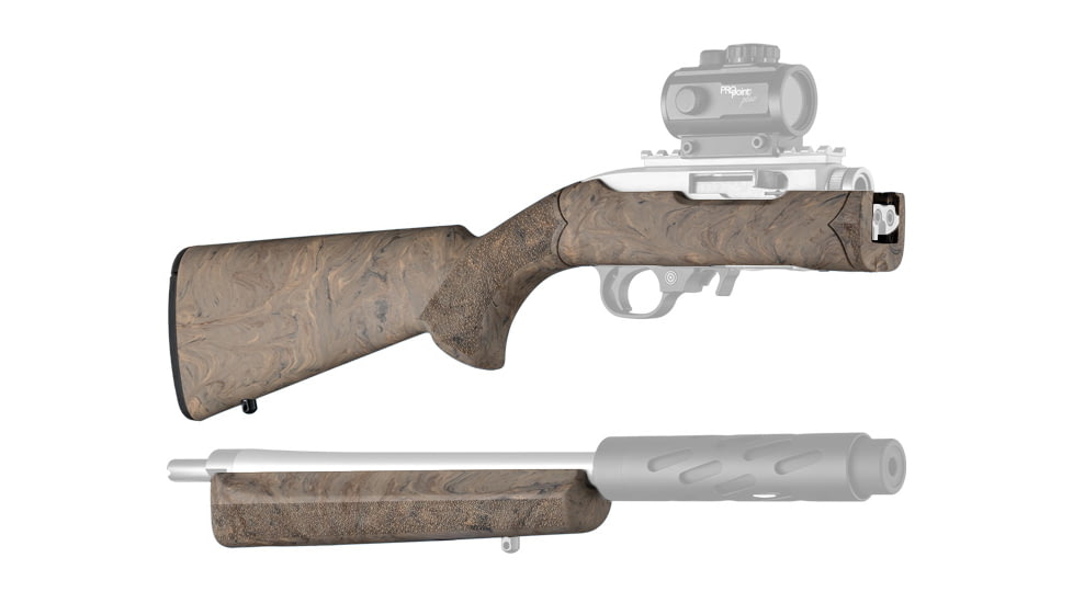 Hogue Ruger 10/22 Takedown Rubber OverMold Stock w/ STD Barrel Channel Ghillie Earth, 21940