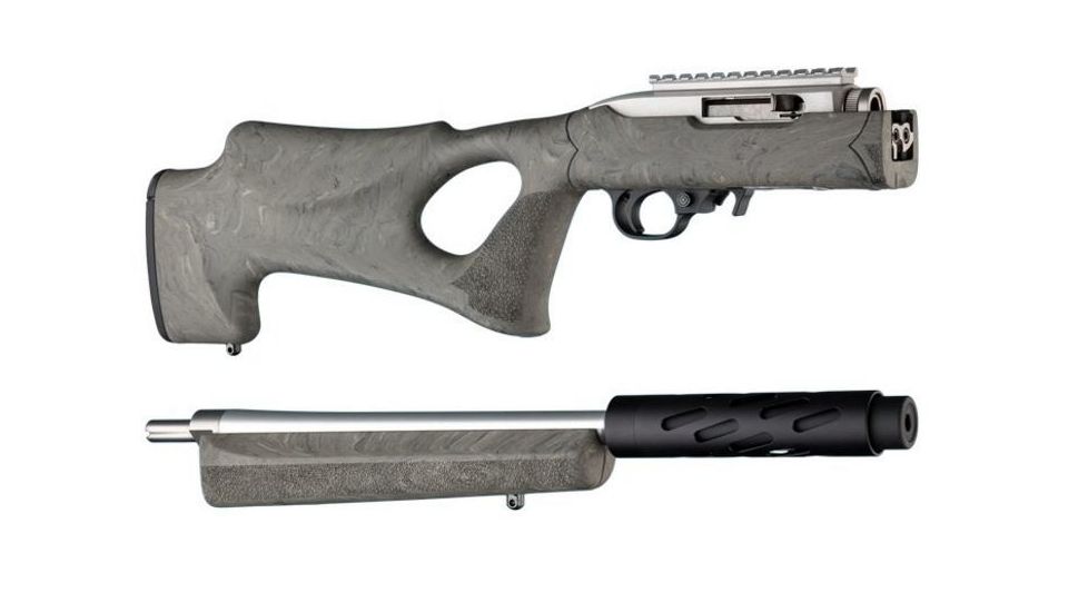 Hogue Ruger 10/22 Takedown Thumbhole Rubber OverMold Stock w/ STD Barrel Channel Ghillie Green, 21860