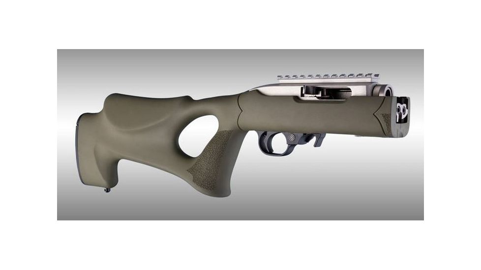 Hogue Ruger 10/22 Takedown Thumbhole Rubber OverMold Stock w/ STD Barrel Channel OD Green, 21260