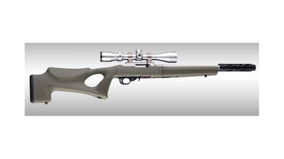 Hogue Ruger 10/22 Takedown Thumbhole Rubber OverMold Stock w/ STD Barrel Channel OD Green, 21260