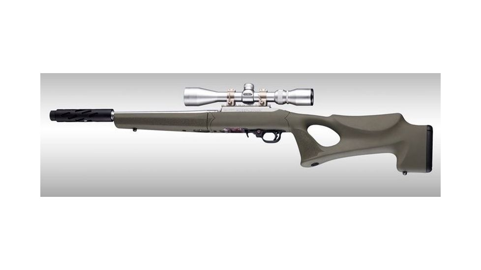 Hogue Ruger 10/22 Takedown Thumbhole Rubber OverMold Stock w/ STD Barrel Channel OD Green, 21260