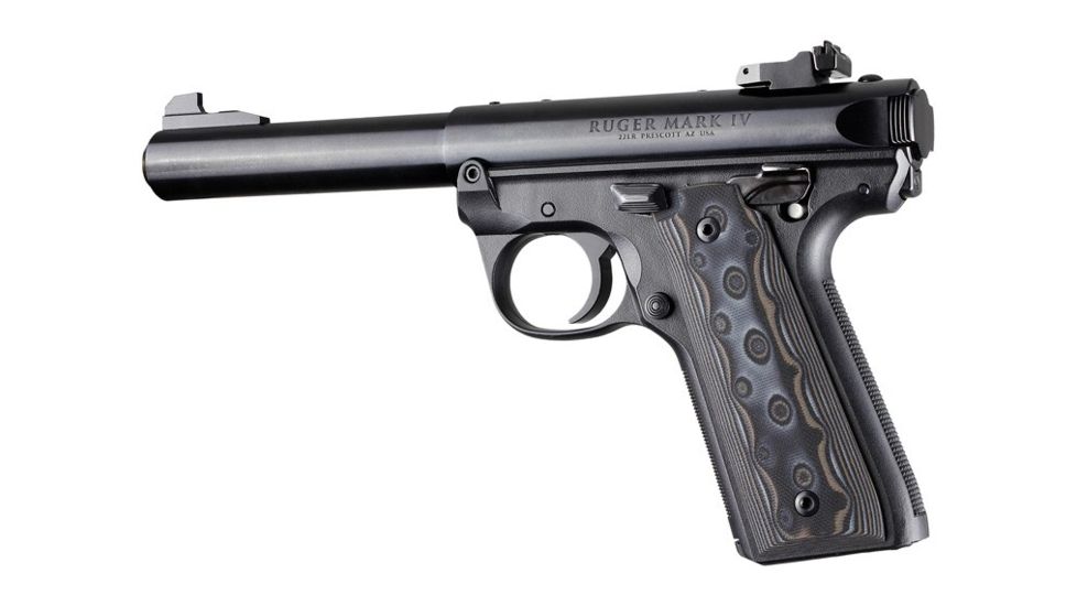 Hogue Ruger 22/45 MK IV Handgun Grip, Smooth, G10 G-Mascus, Black/Grey, 79147