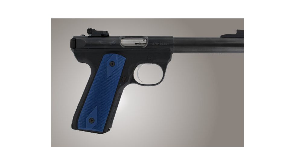 Hogue Ruger 22/45 RP Checkered Aluminum - Matte Blue Anodize 82153