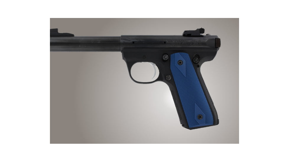 Hogue Ruger 22/45 RP Checkered Aluminum - Matte Blue Anodize 82153
