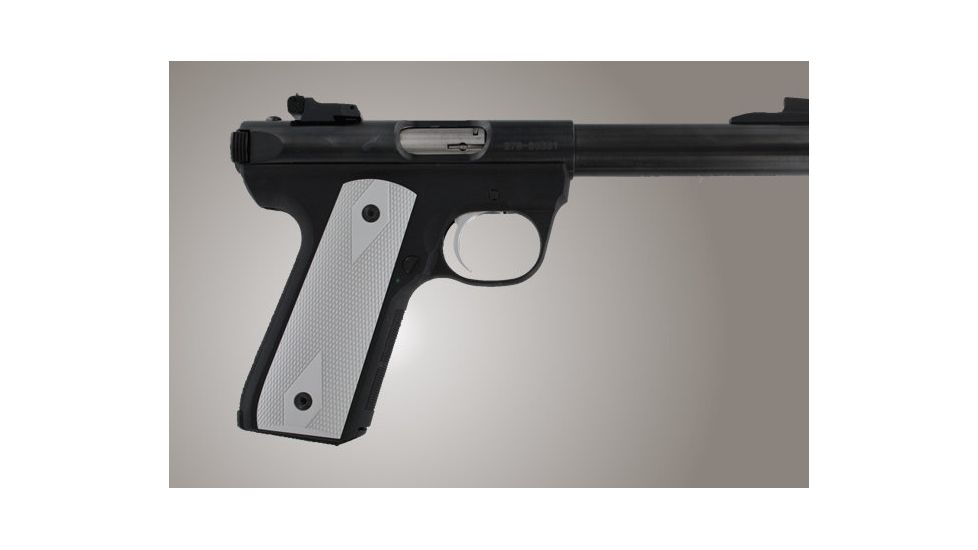 Hogue Ruger 22/45 RP Checkered Aluminum - Matte Clear Anodize 82154