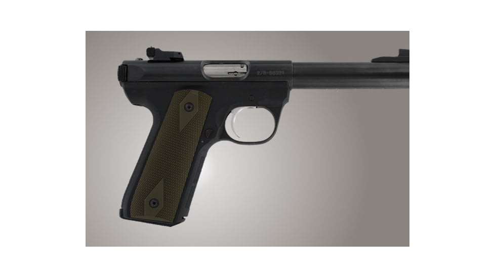 Hogue Ruger 22/45 RP Checkered Aluminum - Matte Red Anodize 82152