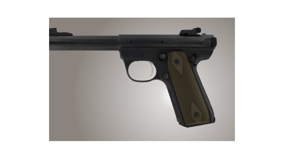 Hogue Ruger 22/45 RP Checkered Aluminum - Matte Red Anodize 82152