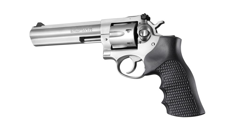 Hogue Ruger GP100/Super Redhawk Grip with Finger Grooves, Piranha, G10, Black, 80139