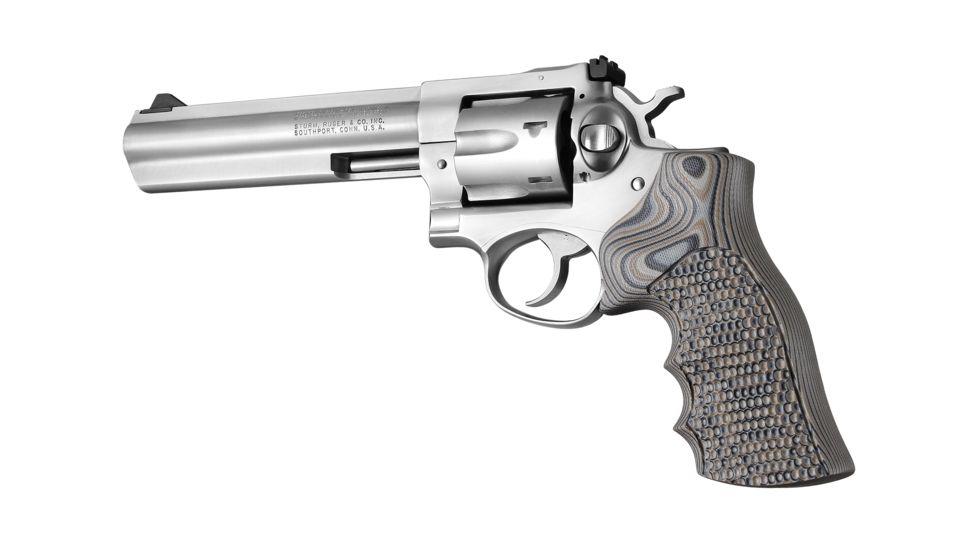 Hogue Ruger GP100/Super Redhawk Grip with Finger Grooves, Piranha, G10 - G-Mascus, Dark Earth, 80737