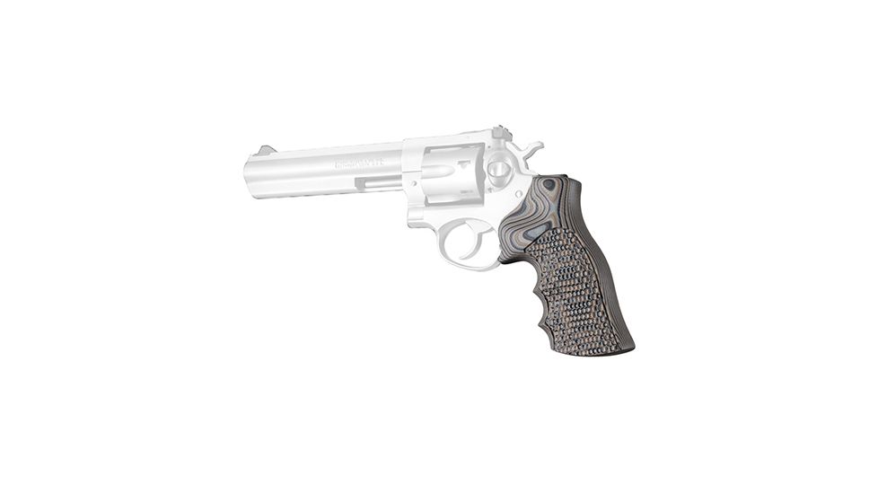 Hogue Ruger GP100/Super Redhawk Grip with Finger Grooves, Piranha, G10 - G-Mascus, Dark Earth, 80737