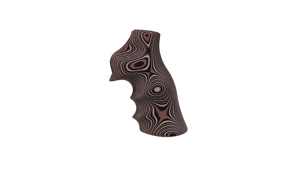 Hogue Ruger GP100/Super Redhawk Grip with Finger Grooves, Smooth, G10 - G-Mascus, Black/Grey, 80167