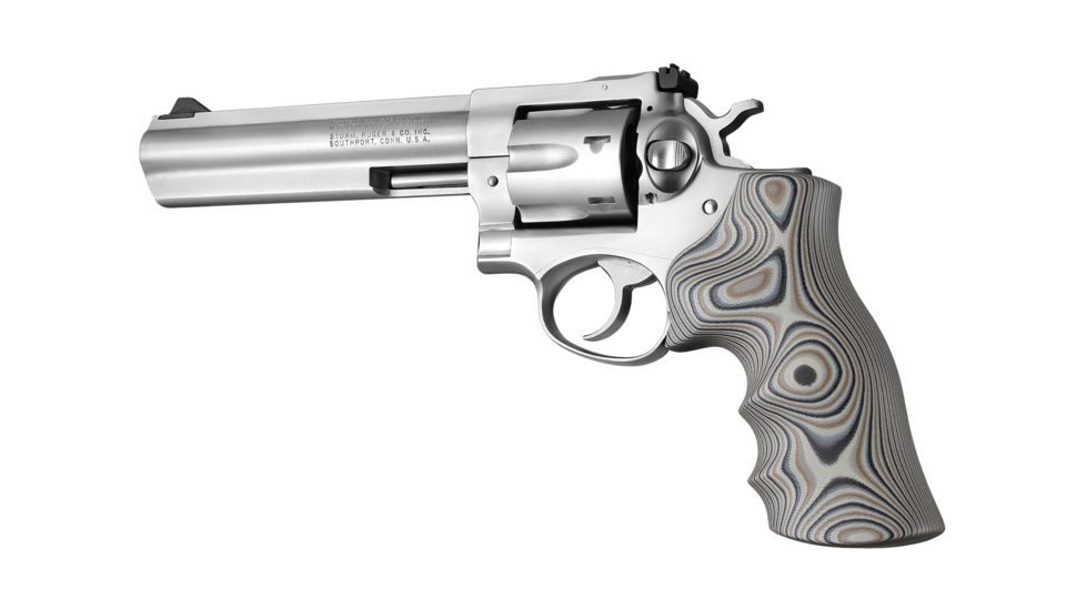 Hogue Ruger GP100/Super Redhawk Grip with Finger Grooves, Smooth, G10 - G-Mascus, Dark Earth, 80767
