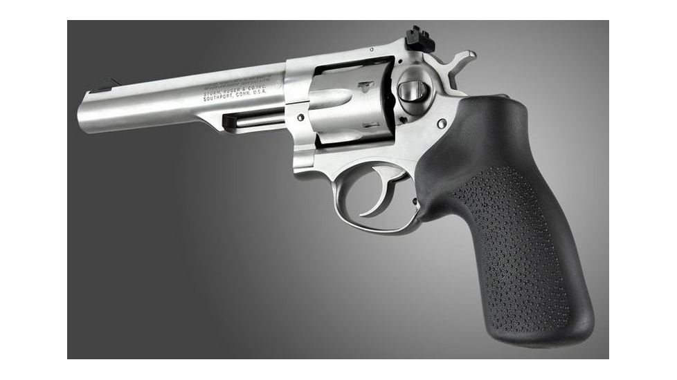 HOGUE Ruger GP100/Super Redhawk No Finger Groove Rubber Grip, Black 80010