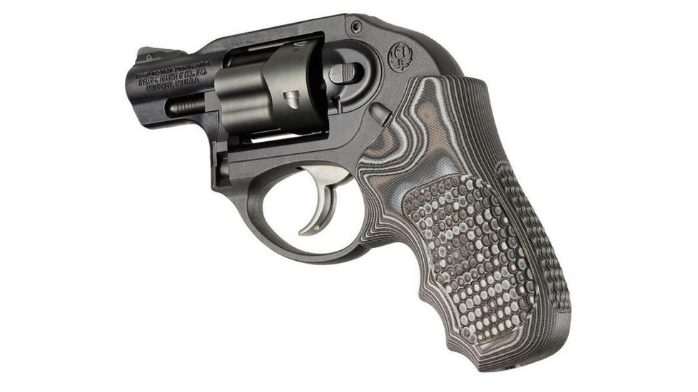 HOGUE Ruger LCR Enclosed Hammer Piranha Grip G10, G-Mascus Black/Gray 78137