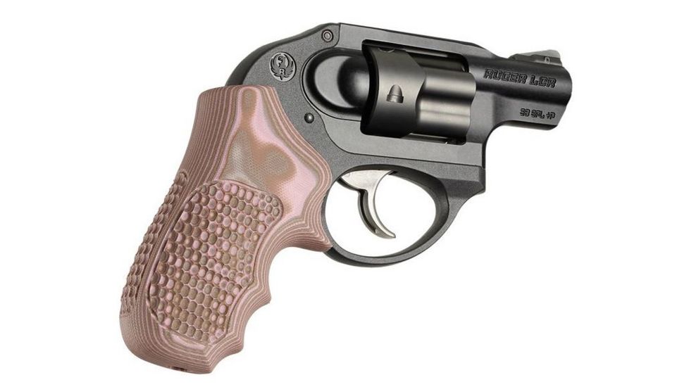 Hogue Ruger LCR Enclosed Hammer Piranha Grip G10, G-Mascus Pink Lava 78637