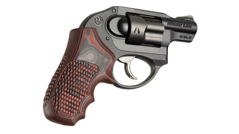 HOGUE Ruger LCR Enclosed Hammer Piranha Grip G10, G-Mascus Red Lava 78639