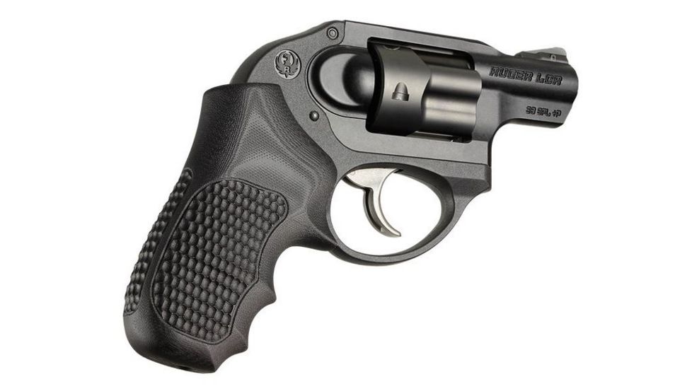 HOGUE Ruger LCR Enclosed Hammer Piranha Grip G10, Solid Black 78139