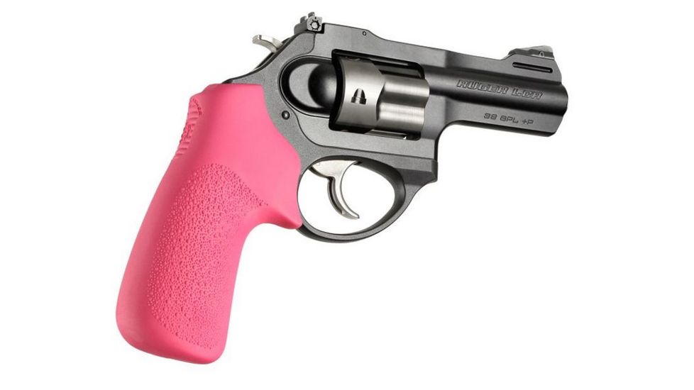 Hogue Ruger LCR No Finger Groove Rubber Tamer Cushion Grip Pink 78037