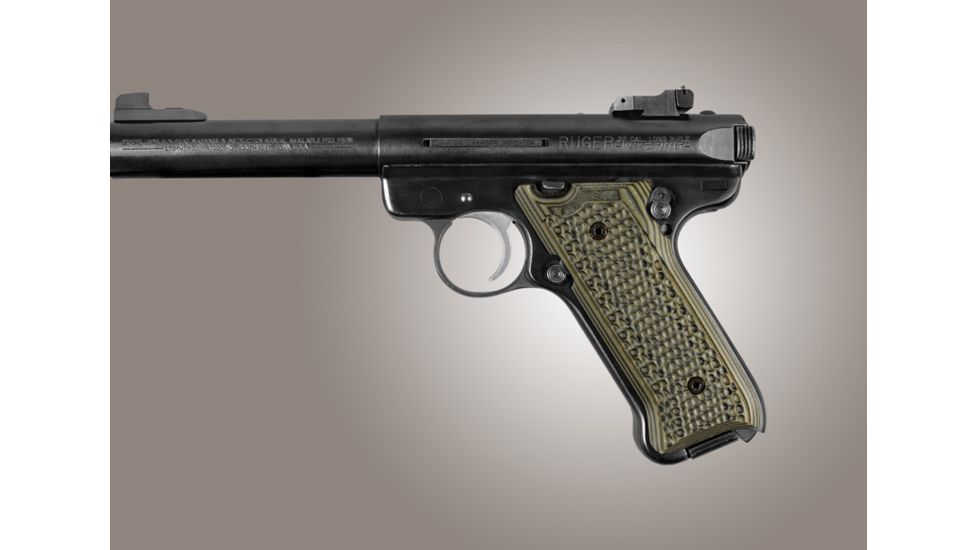 Hogue Ruger MK II / MK III Piranha Grip G-10 - G-Mascus Green 82138