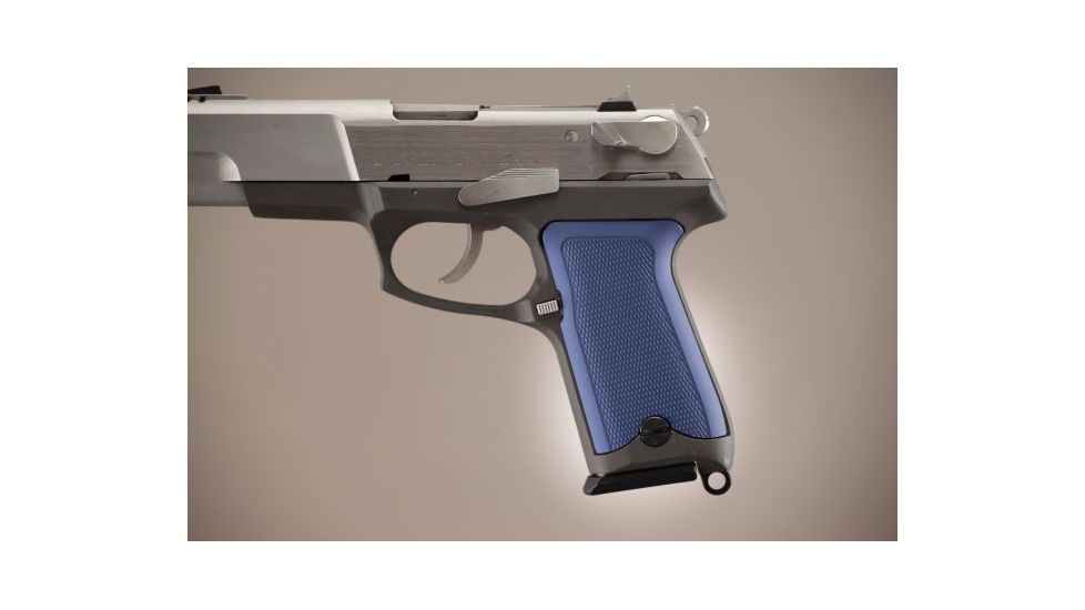 Hogue Ruger P85 - P91 Checkered Aluminum - Matte Blue Anodized 85173