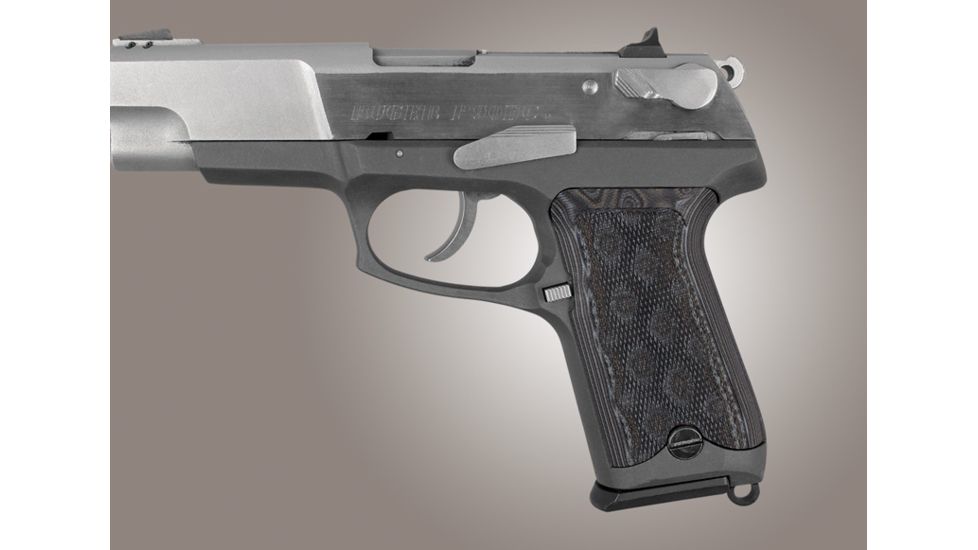 Hogue Ruger P85 - P91 Checkered G-10 - G-Mascus Black/Gray 85177-BLKGRY