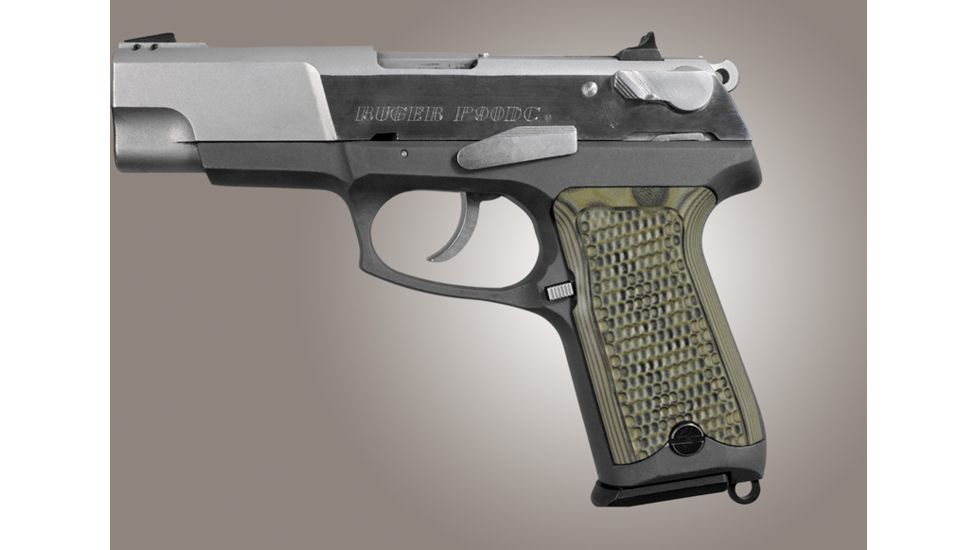 Hogue Ruger P85 - P91 Piranha Grip G-10 - G-Mascus Green 85138